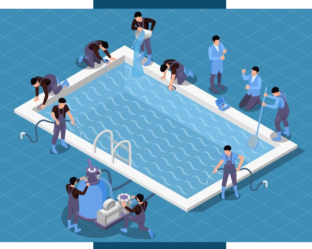 مراحل شستشوی استخر